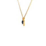 Pear Black Sapphire Necklace in Yellow Gold