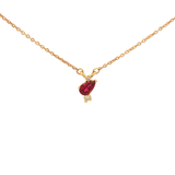 Pear Pink Toumaline Necklace in Yellow Gold
