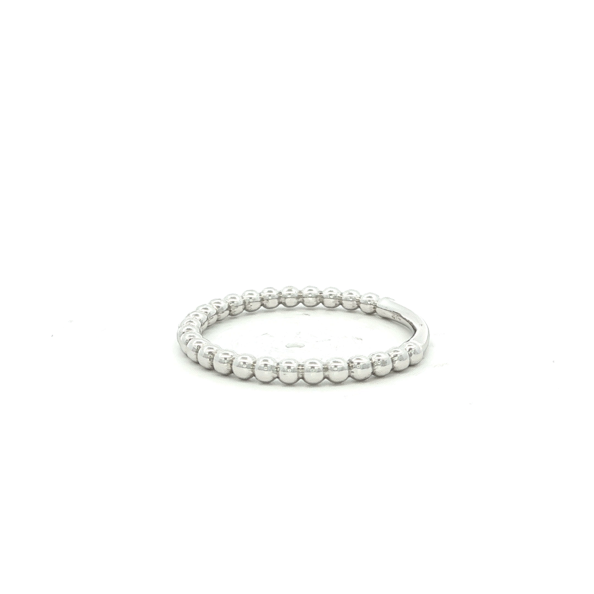 Beaded Dress Ring in White Gold