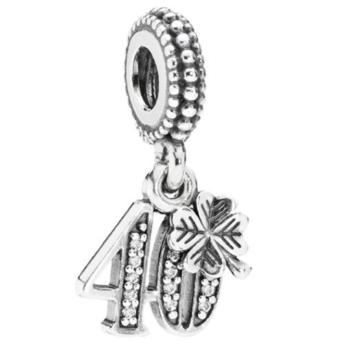 40 Years of Love Silver Hanging Charm