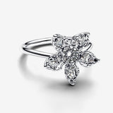 Project Red sterling silver ring with clear cubic zirconia