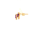 Pear Amethyst Earrings in Yellow Gold
