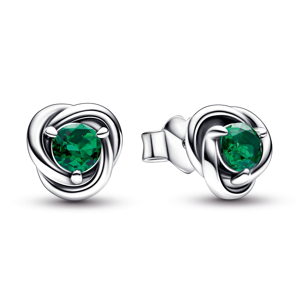 May Crystal Birthstone Eternity Circle Stud Earrings