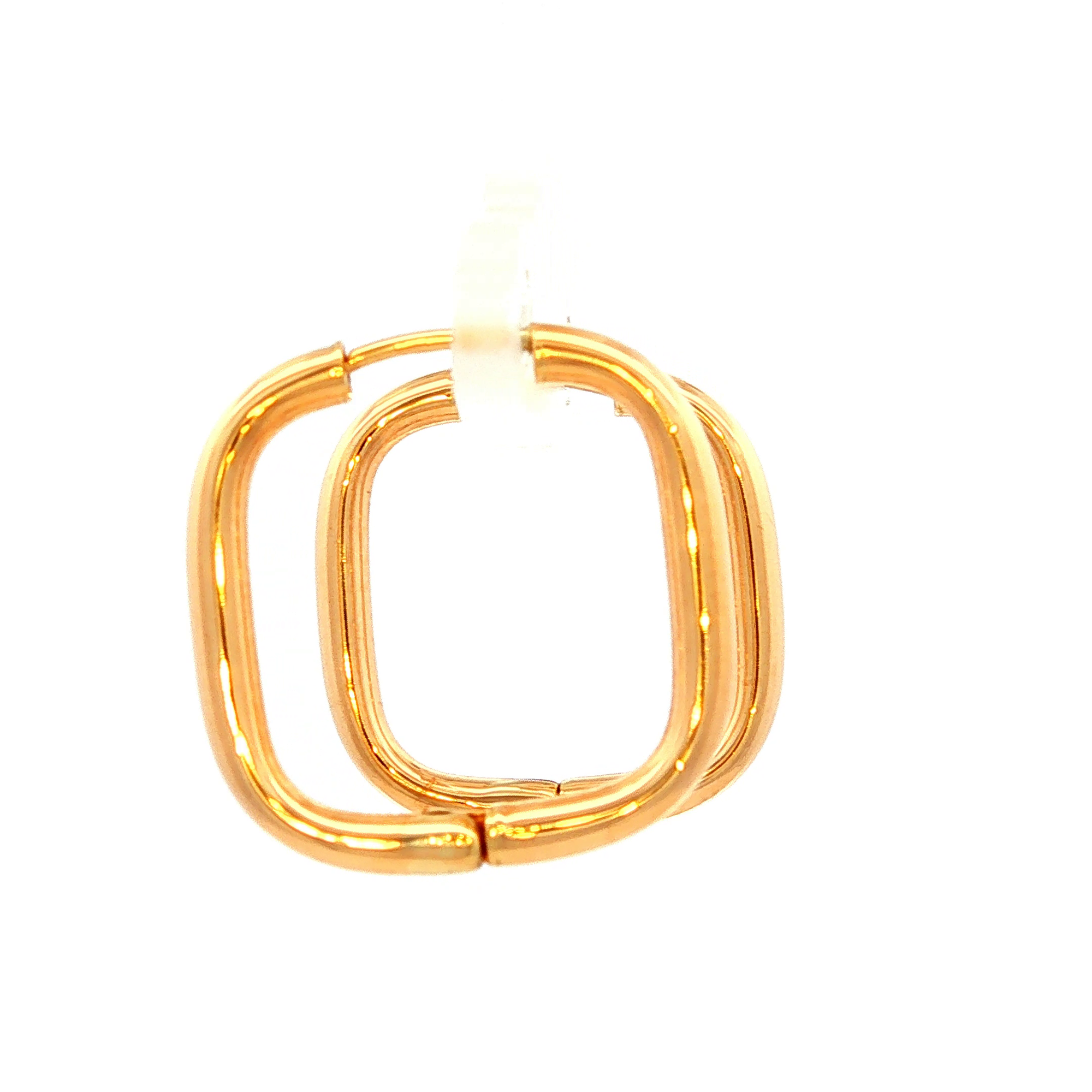 Square Shape Hoop Earrings in Yellow Gold