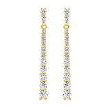 SS round gradual WH CZ drop earrings