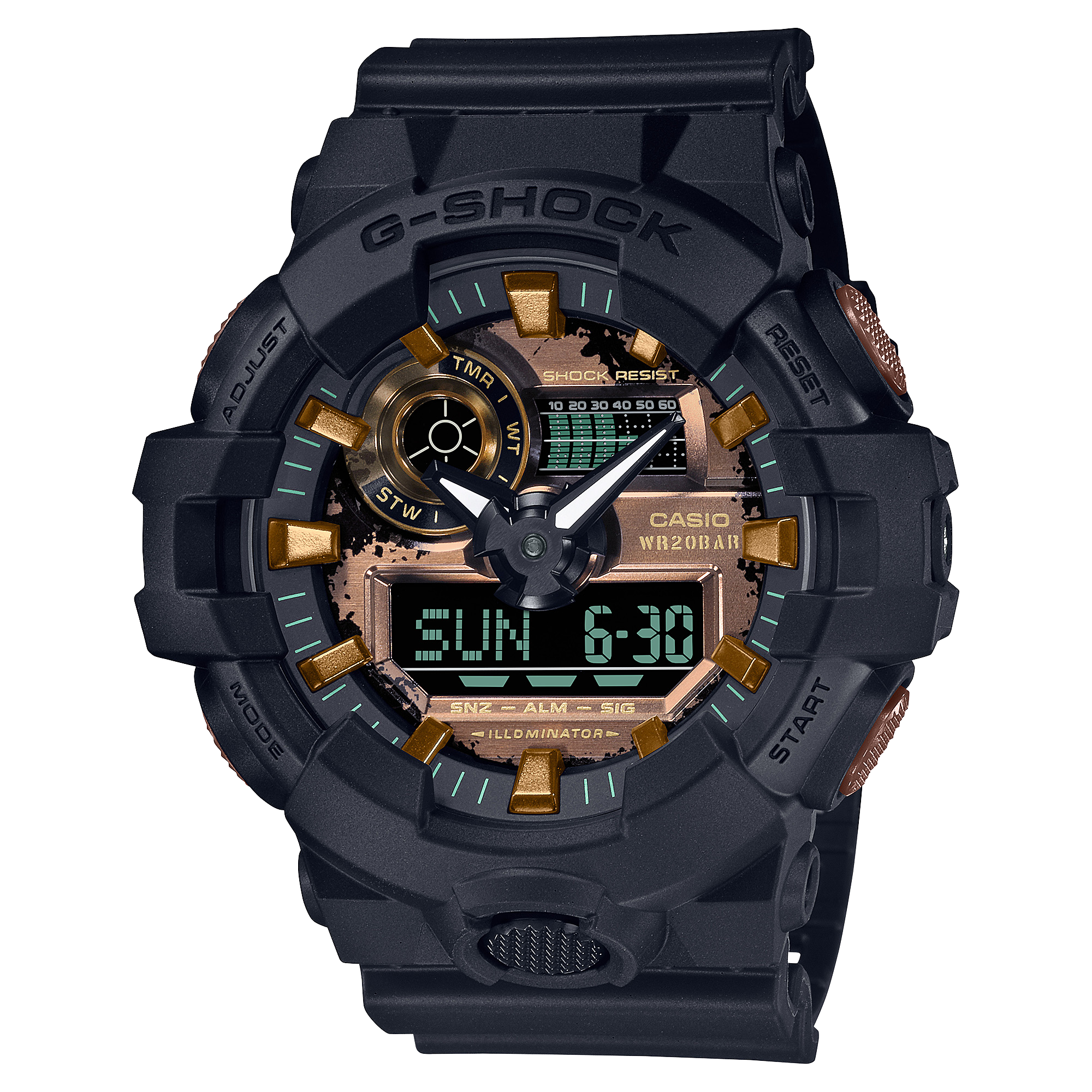 G-Shock Duo Black and Rust Dial Color - GA700RC-1A