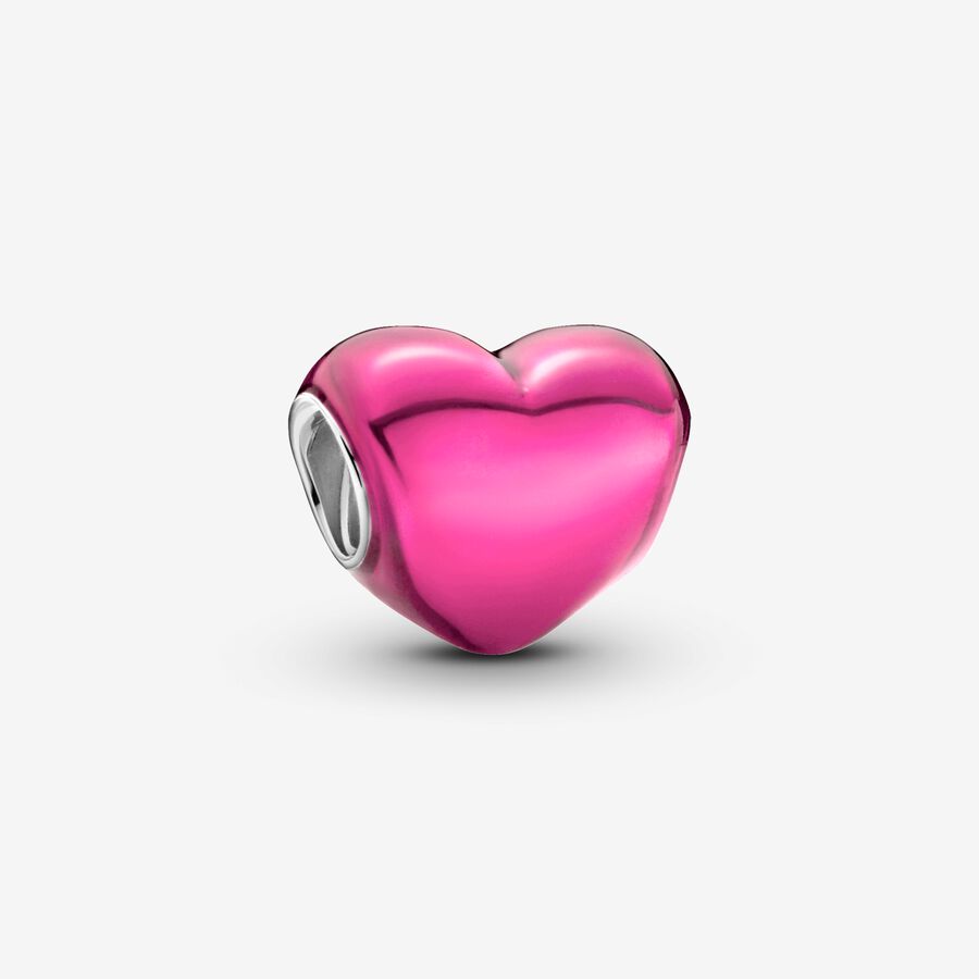 Pandora Metallic pink heart charm