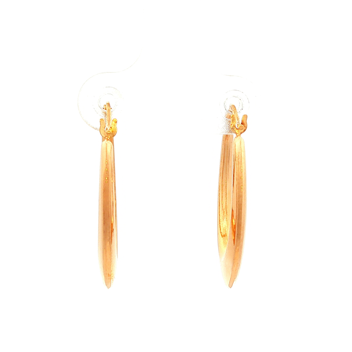 Oval Profile Progressive Concave Tub Hoop Earring in Yellow Gold