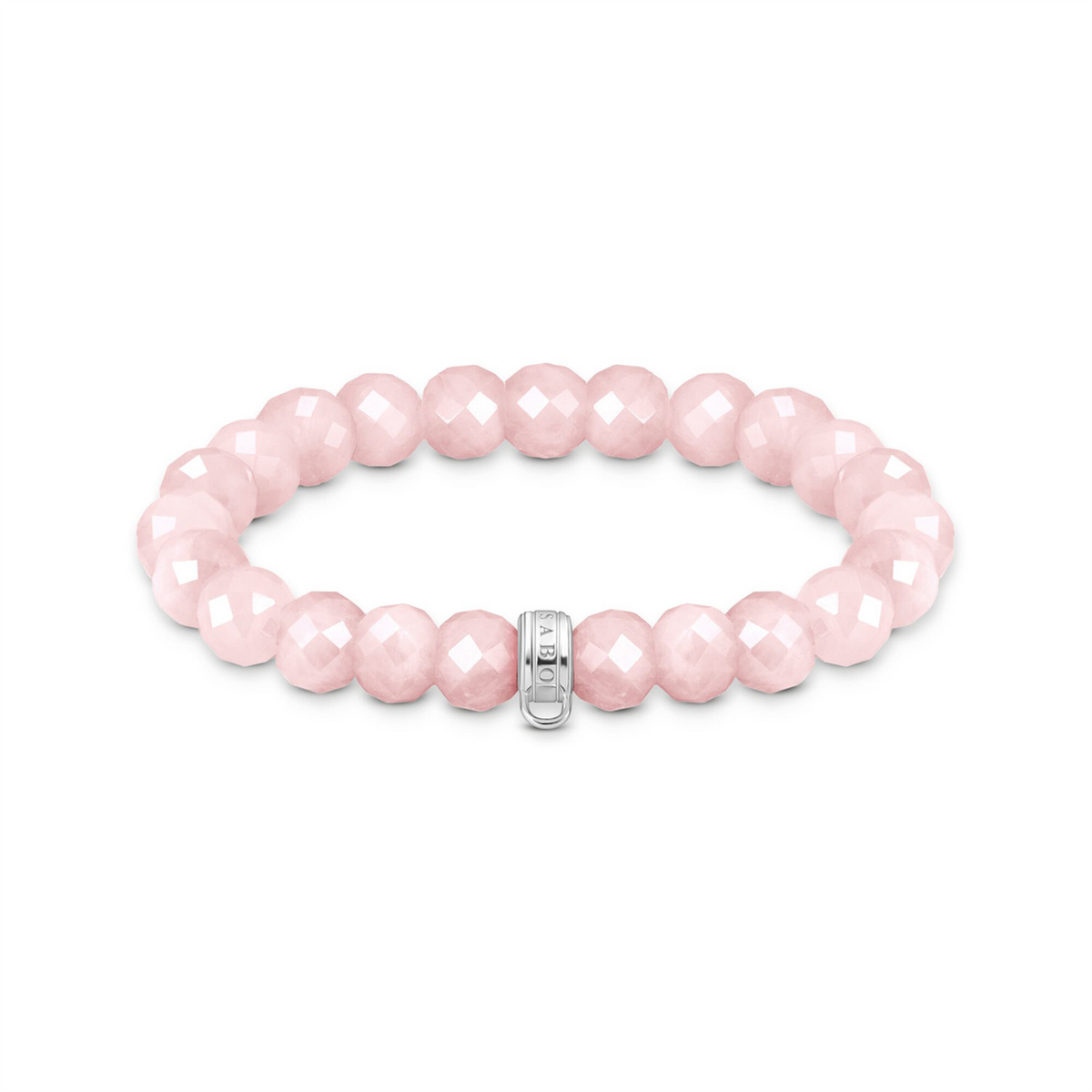 Thomas Sabo Charm Bracelet With Rose Quartz Beads Oval