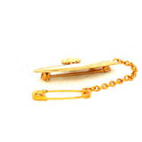 Heart Charm Embossed Children Brooch in Yellow Gold