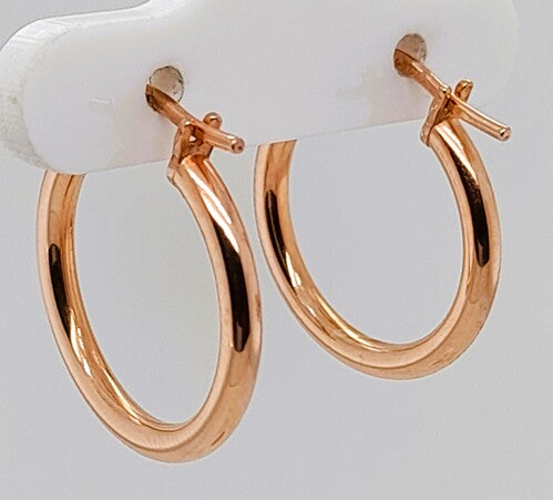9 Carat Rose Gold Sterling Silver Filled Hoop Earrings