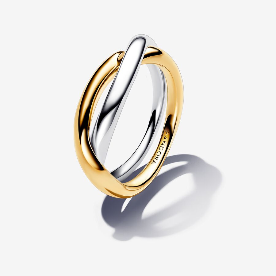 Pandora Two-tone Entwined Bands Ring