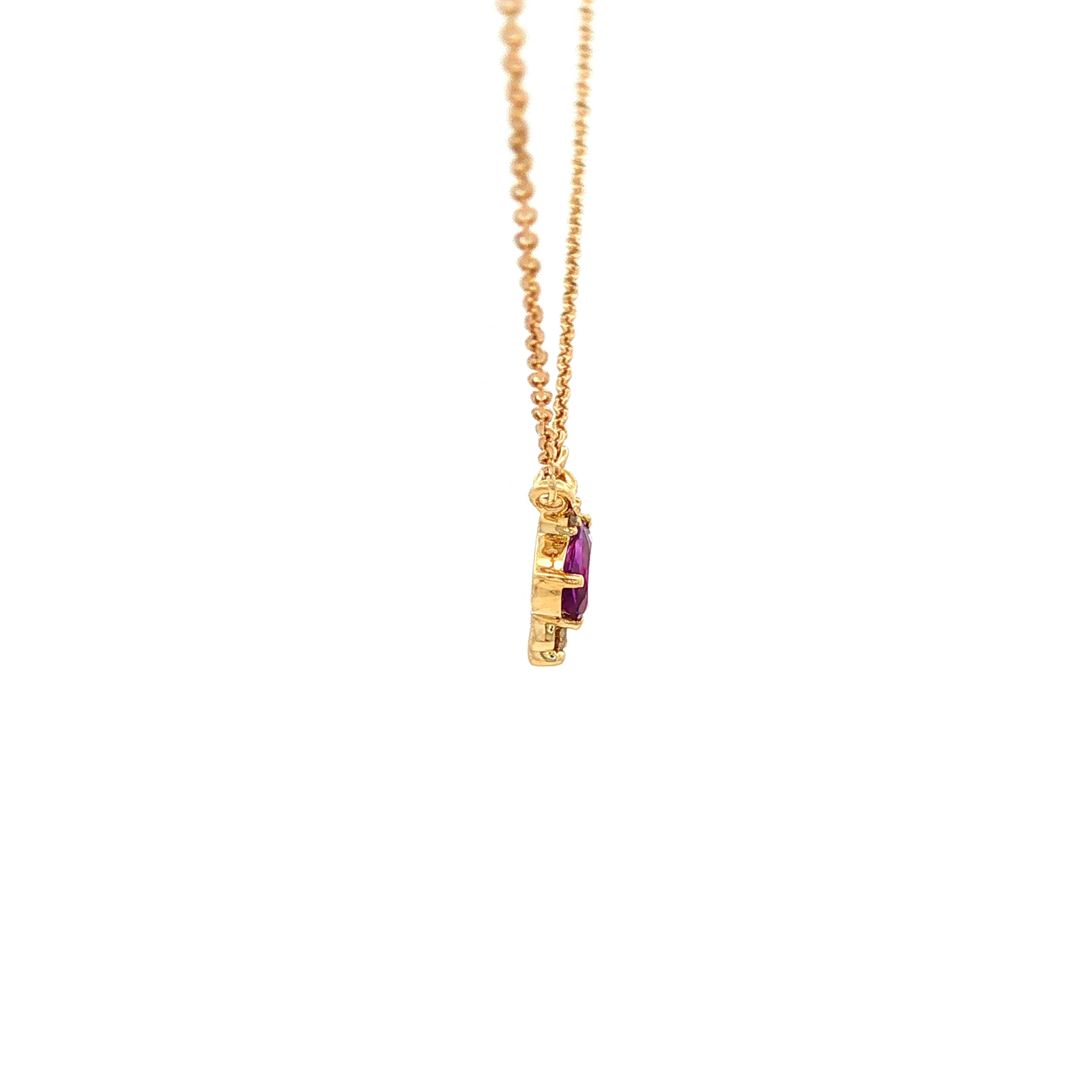 Pear Amethyst Necklace in Yellow Gold