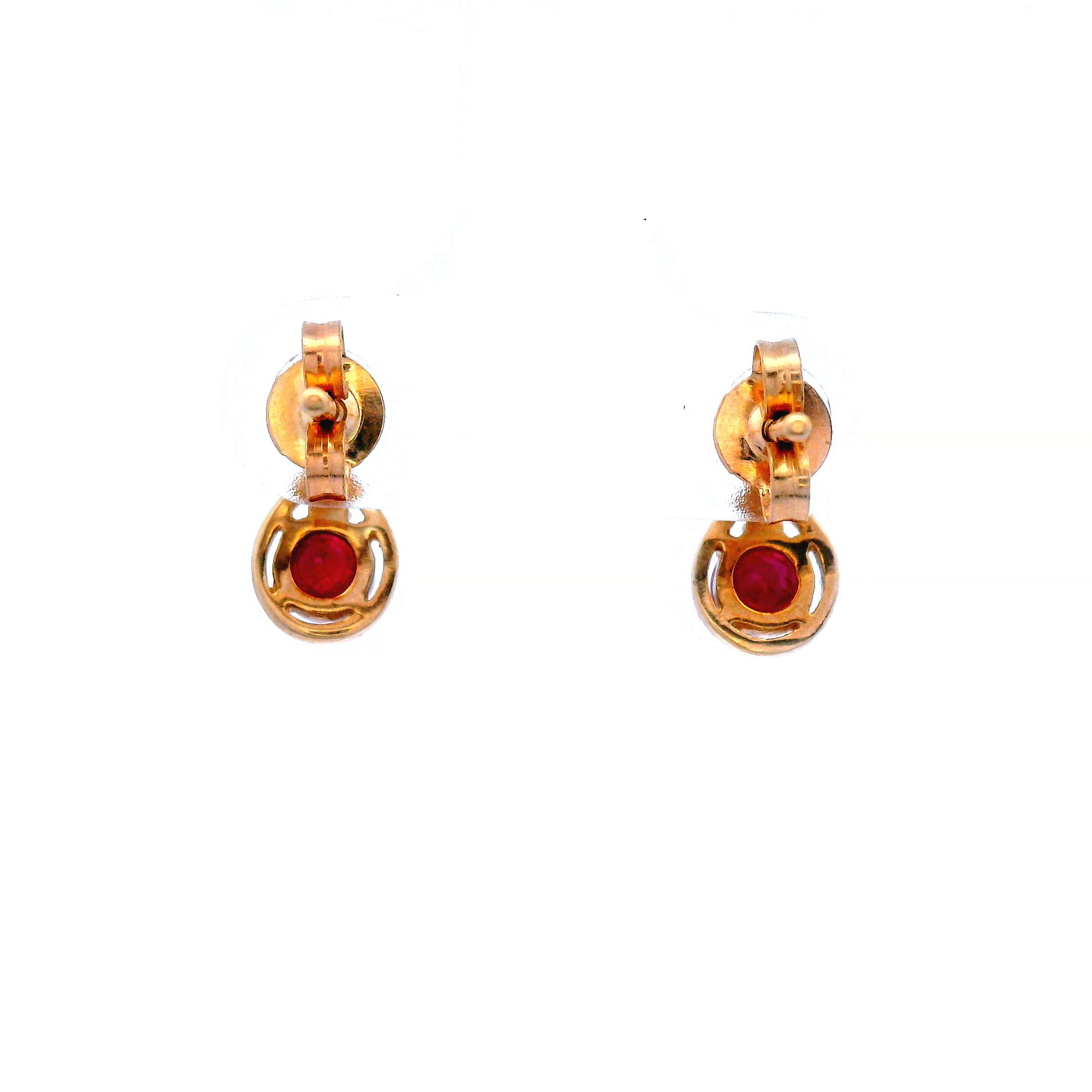 9ct Gold Ruby and Diamond Earrings