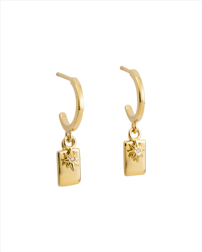 Kirstin Ash 18ct Gold Plated Guiding Star Hoops Set