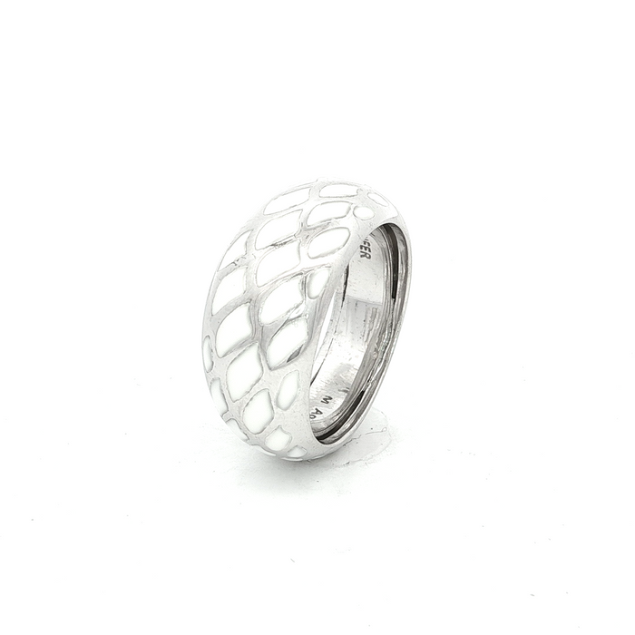 Engelsrufer Silver White Enamel Wing Ring