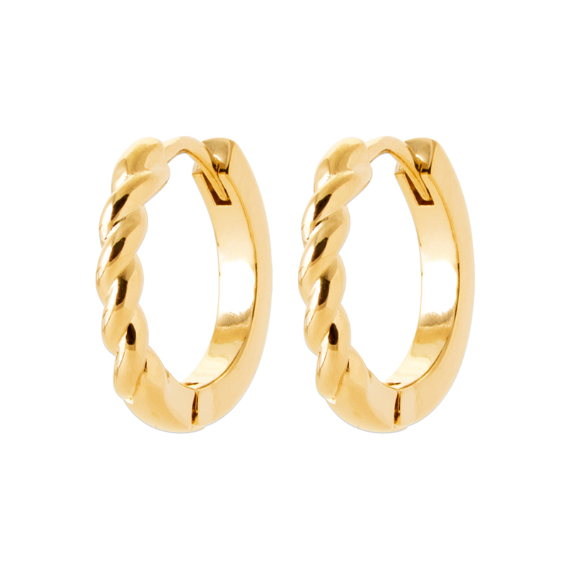 18CT YG PLATED ALLOY TWIST HUGGIES