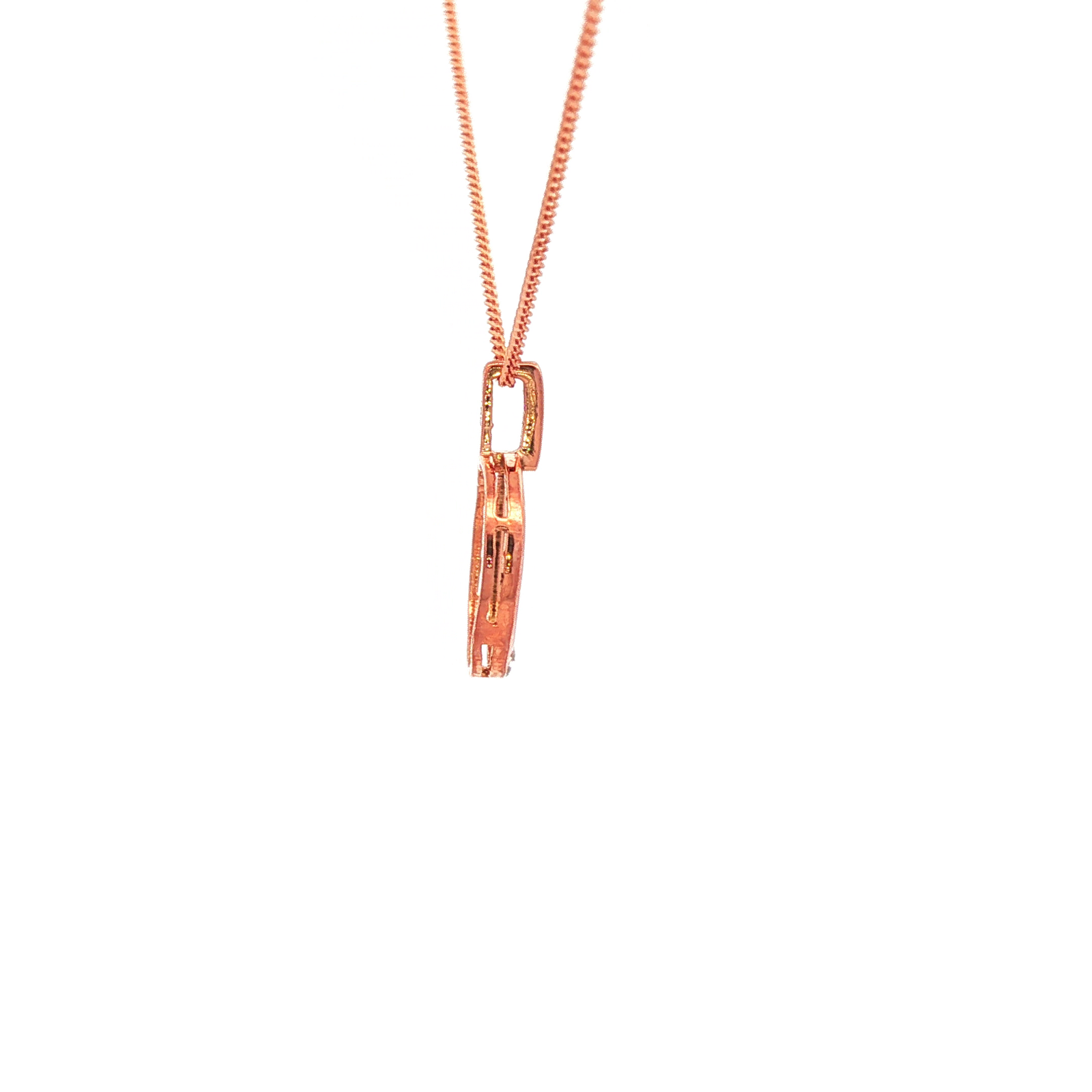 Diamond Set Open Circle Pendant in 9 Carat Rose Gold
