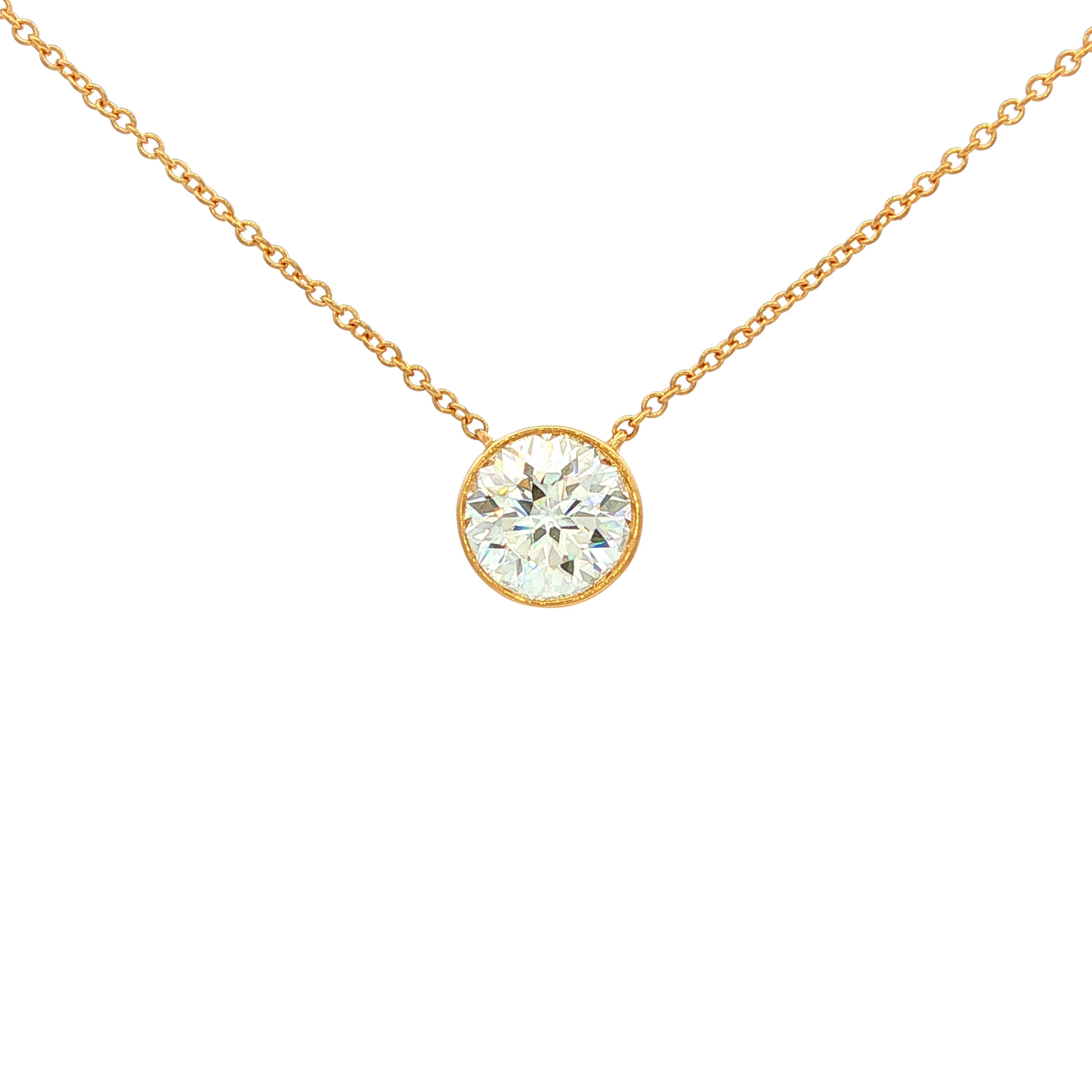 Above Love Bezel Set Lab Grown Diamond Slider Necklace