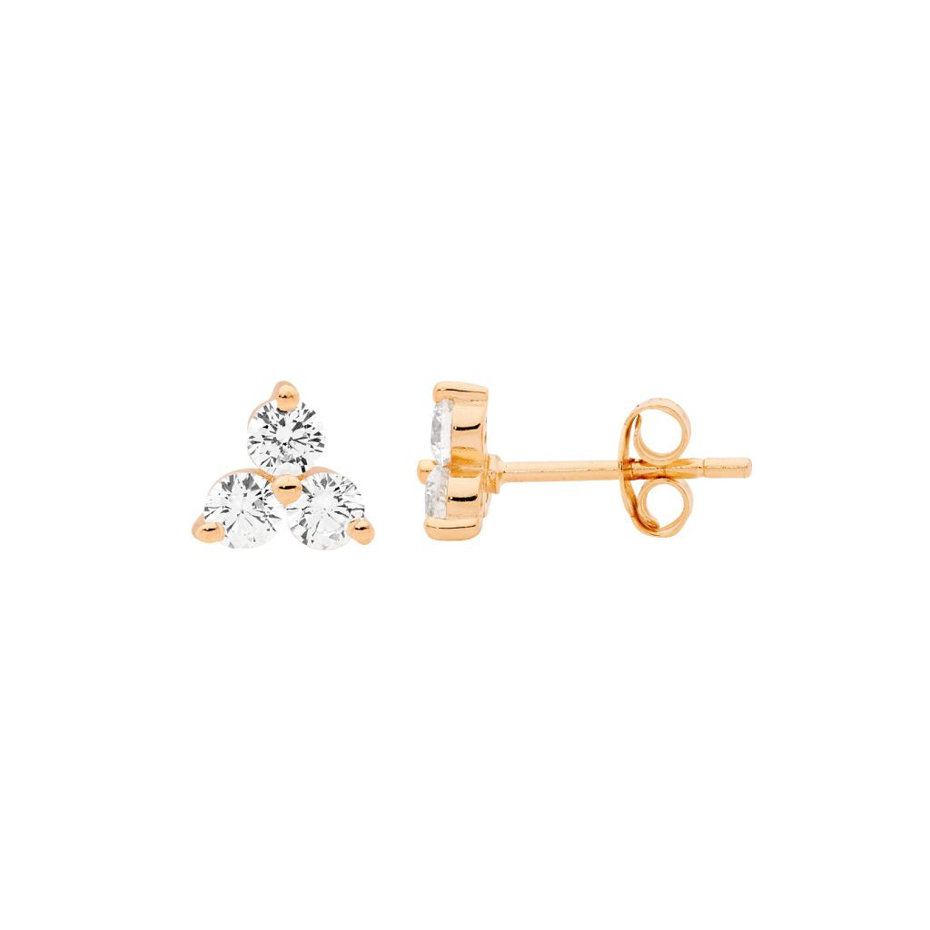 Ellani Cubic Zirconia Claw Set Stud Earrings