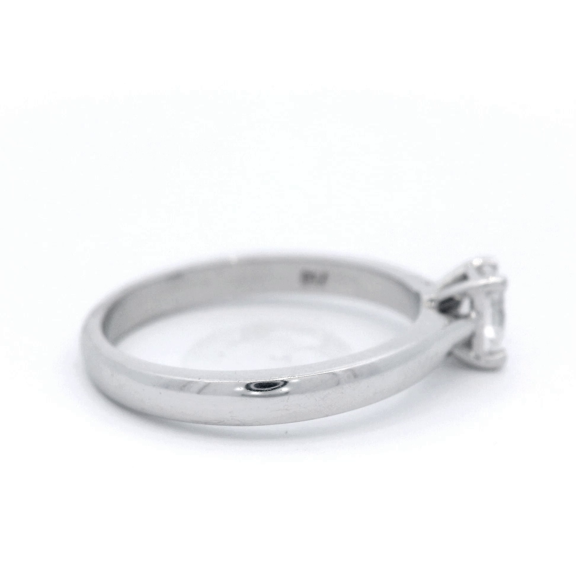 Oval Shaped Diamond Set in a White Gold Engagement Ring