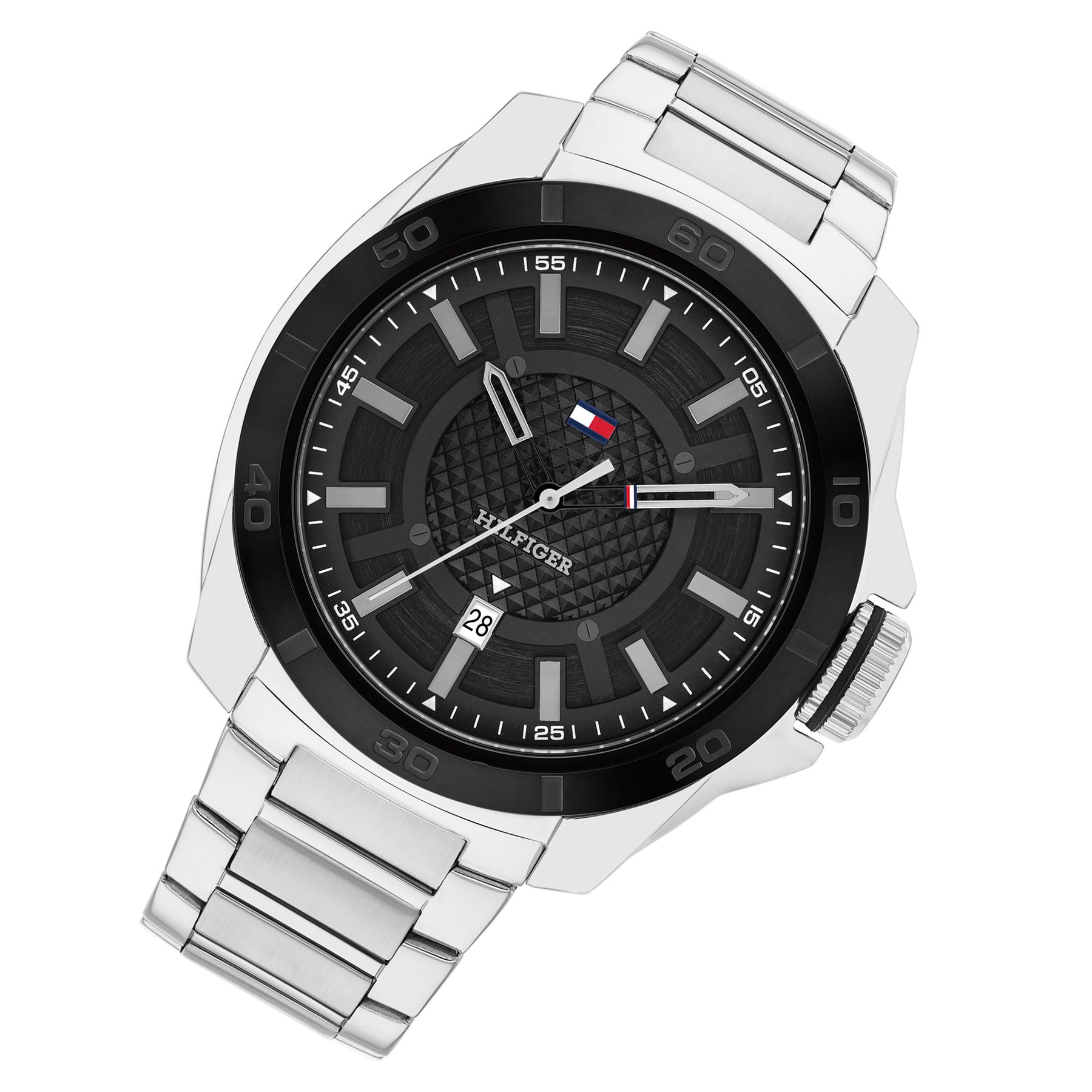 Tommy Hilfiger Silver Steel Black Dial Men's Watch