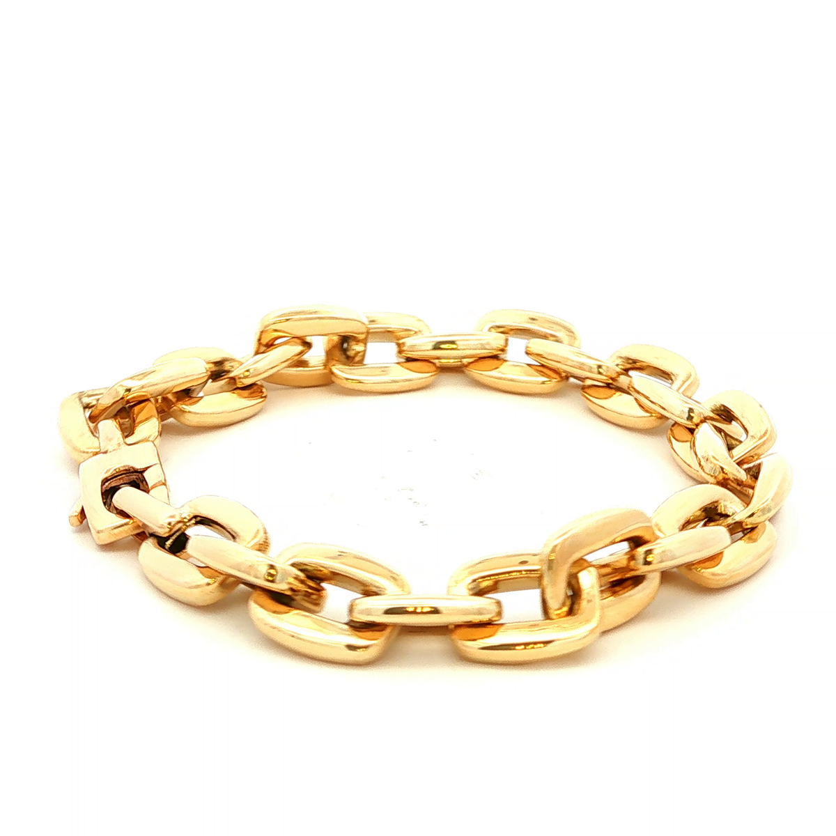 Square Link Chain Bracelet in Yellow Gold
