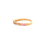 Straight Claw Set Pink Sapphire Dress Ring in Yellow Gold