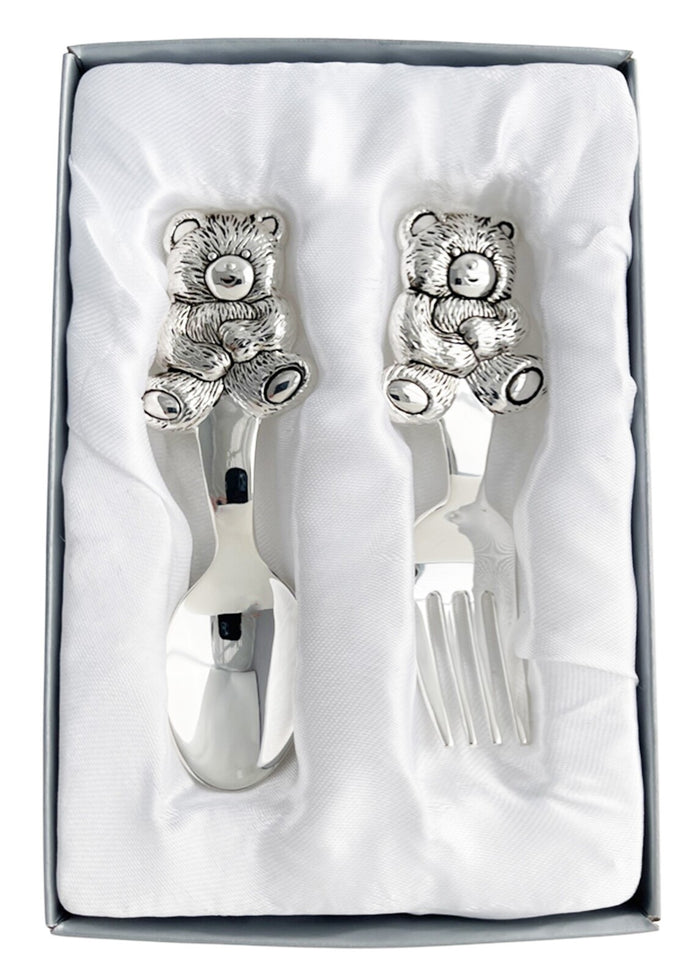 Russell Collection Giftware - Cuddly Bear Spoon & Fork Cutlery Set