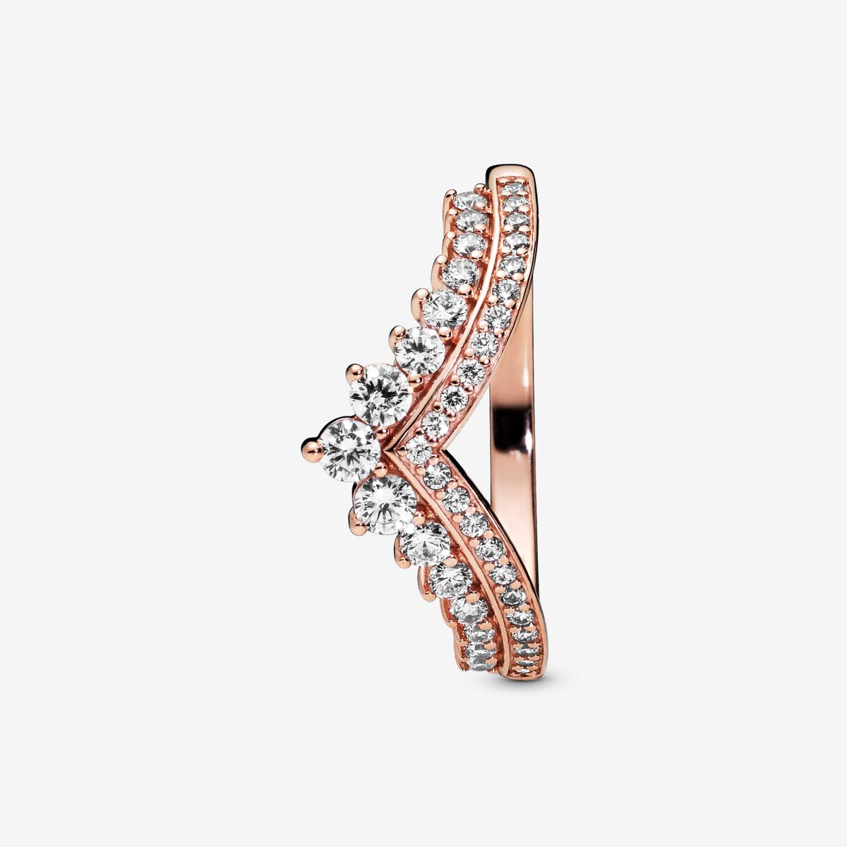 Pandora Rose Princess Wishbone Ring w Clear CZ