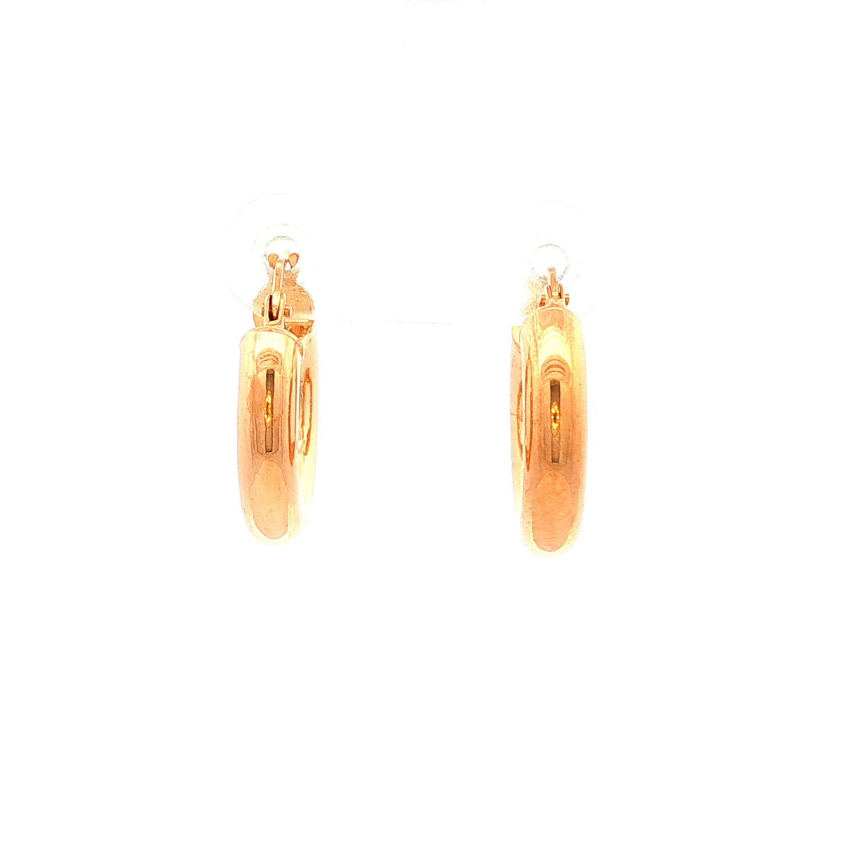 Round Plain Hoop Earring in Yellow Gold