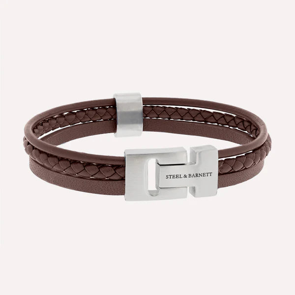 Casual Cole - Brown - Triple Stack Leather Bracelet