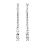 SS round gradual WH CZ drop earrings