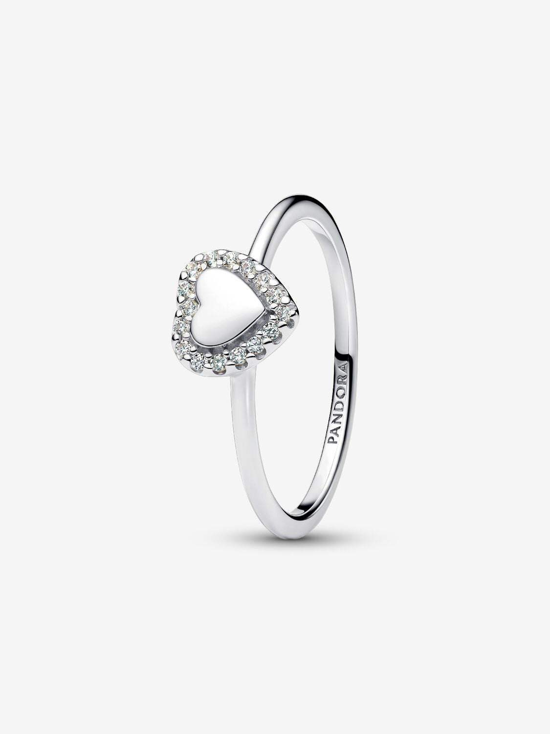 Pandora Engravable Heart Halo Ring