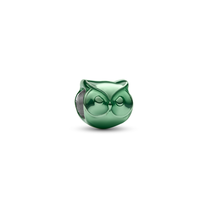 Pandora Green Owl Mini Charm