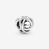 June White Mother of Pearl Birthstone Eternity Circle Charm