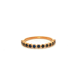 Straight Claw Set Black Sapphire Dress Ring in Yellow Gold