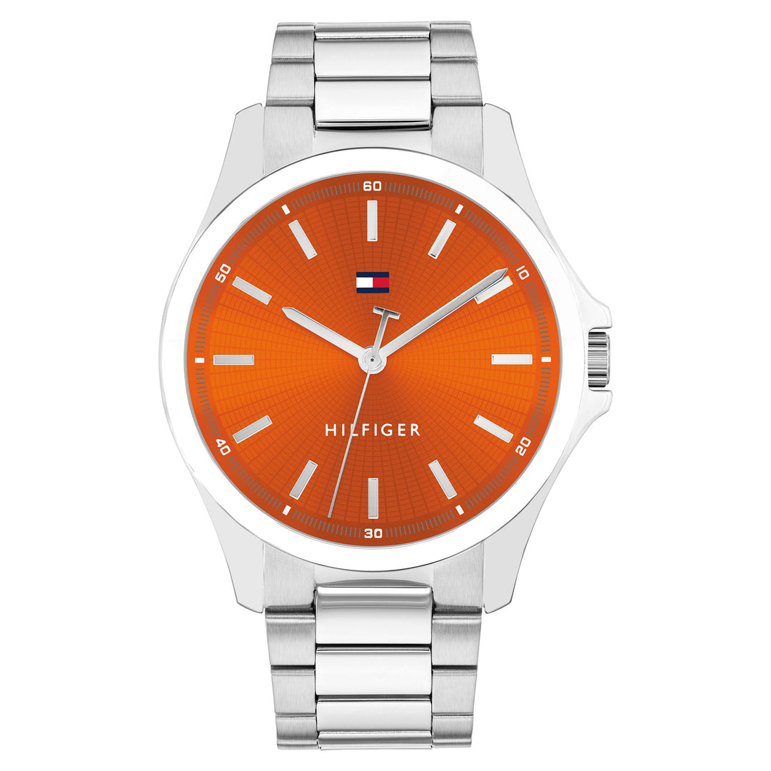 Tommy Hilfiger Stainless Steel Orange Dial Men's Watch