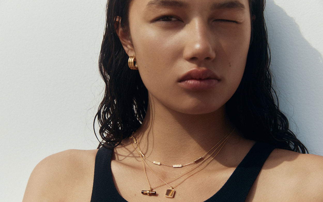 Kirstin Ash Tigers Eye Pendant Necklace