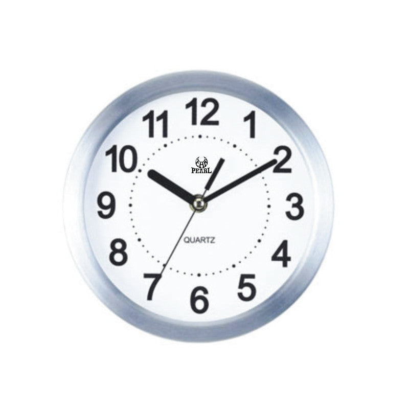 Wall Clock With Quiet Sweep Movement And A Brushed Aluminium Frame