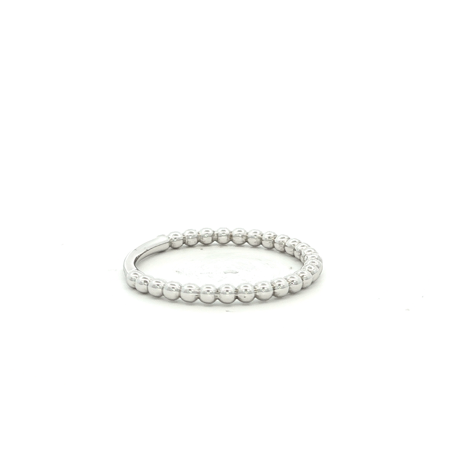 Beaded Dress Ring in White Gold