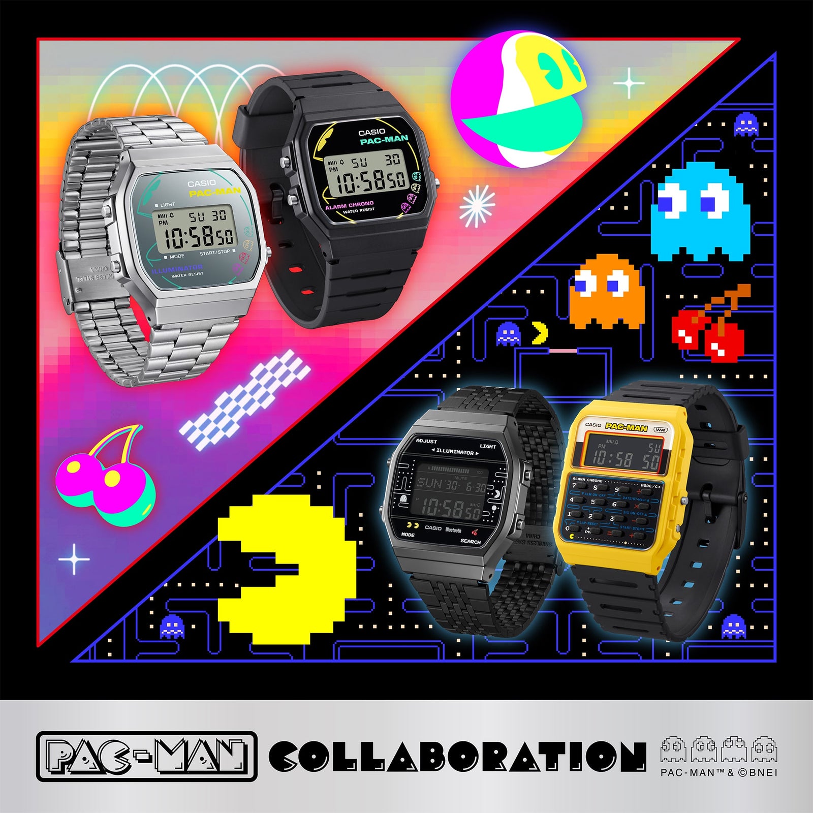 Casio Vintage Digital PAC-MAN Collaboration Quartz A168WEPC-7A