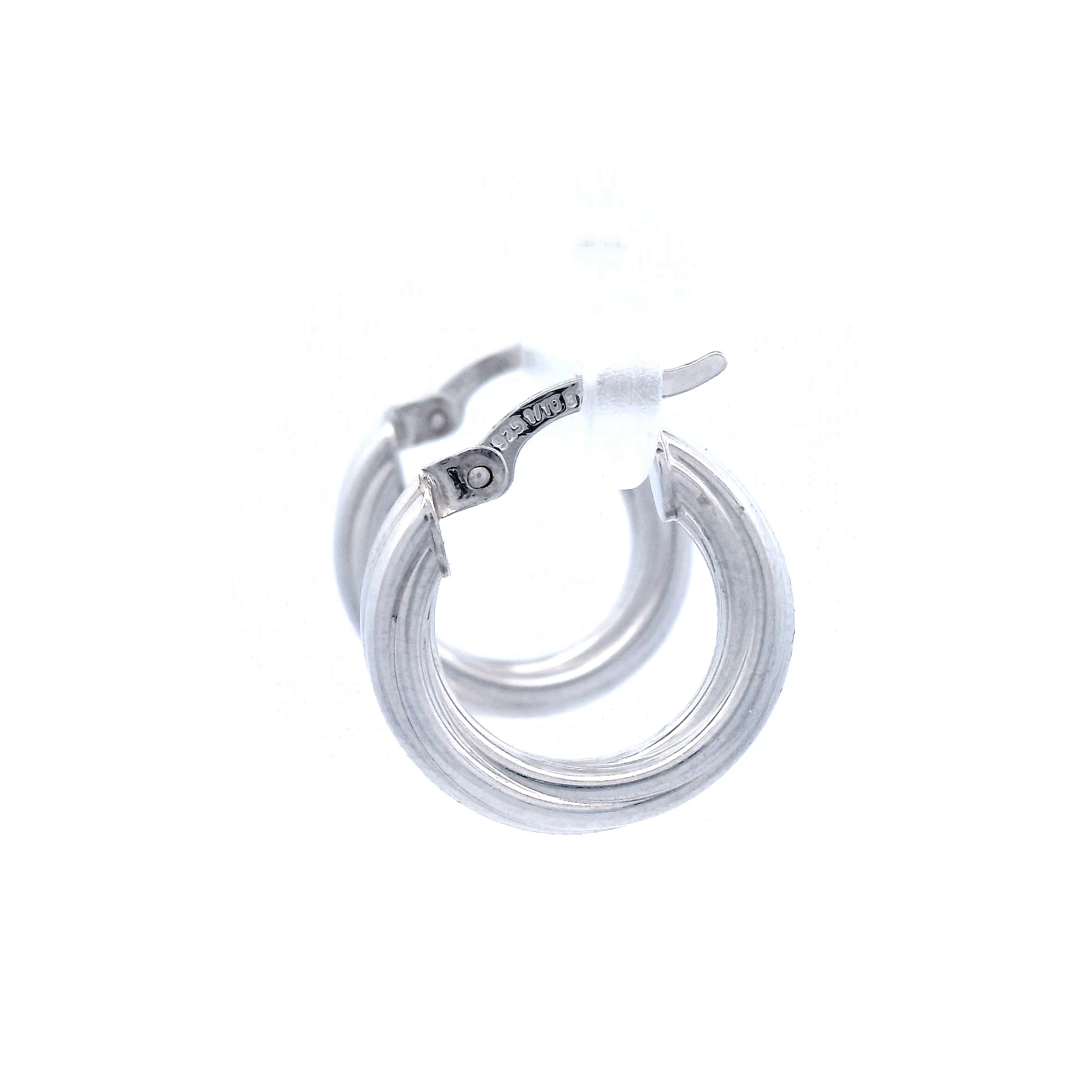 10mm Twist Hoop Earrings in 9 Carat White Gold, Silver Filled