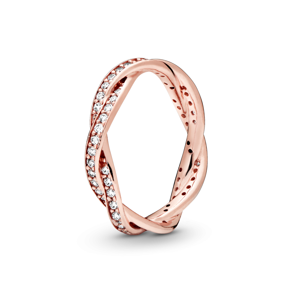 Pandora Sparkling Twisted Lines Ring