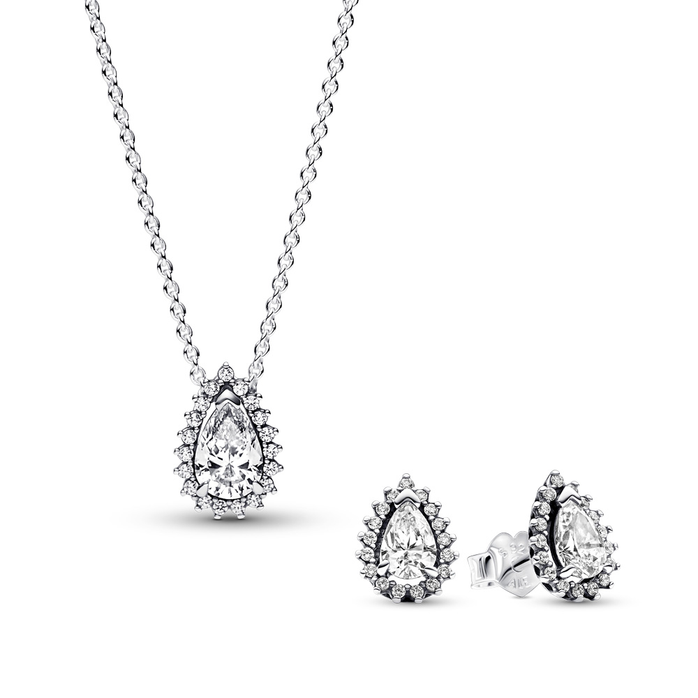 Pandora Pear Cut Necklace & Earring Set