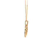 Double Circle Diamond Set Pendant in 9 Carat White and Yellow Gold
