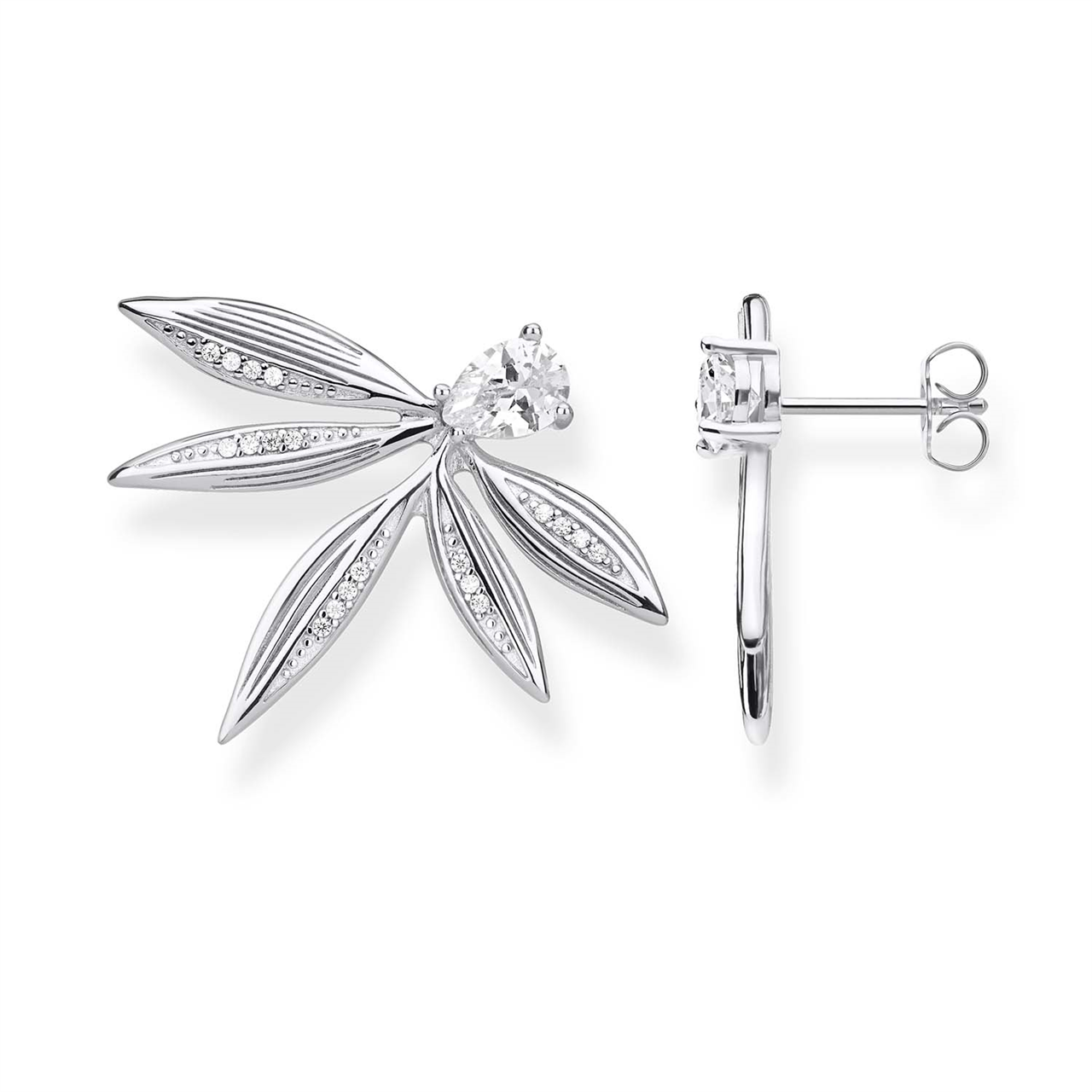 Thomas Sabo Sterling Silver Leaves Ear Studs