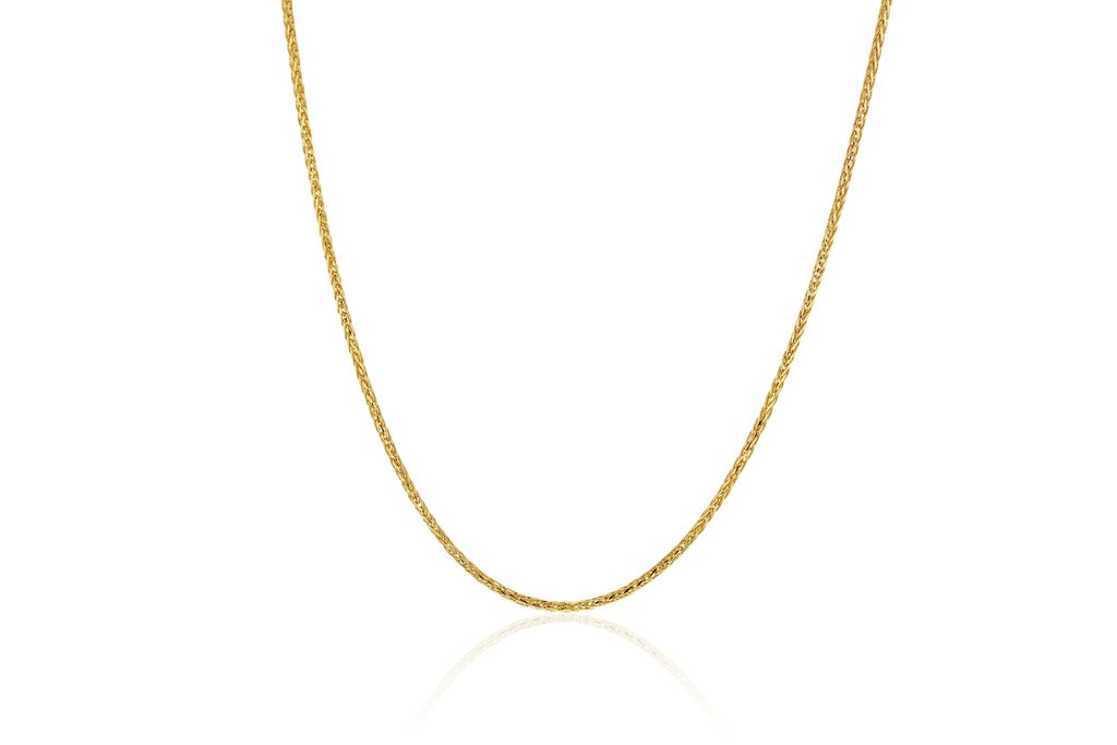 Solid Magic Wheat Chain in Yellow Gold