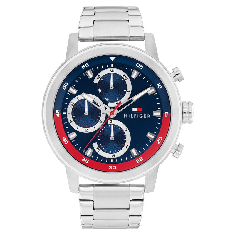 Tommy Hilfiger Stainless Steel Blue Dial Multi-function Men's Watch