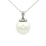 Pacific Cultured Pearl Pendant in White Gold